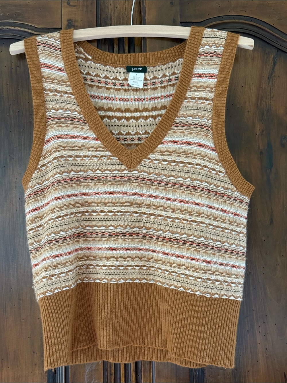 J. Crew Dream Angora Fair Isle Menswear Vest in size S
